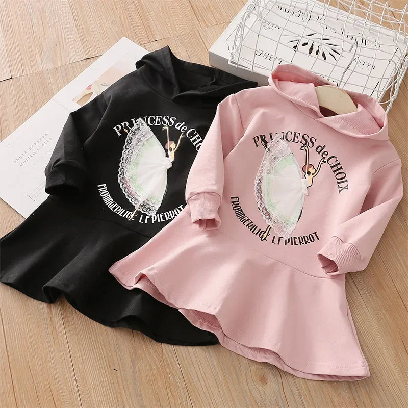 Vestido Infantil Feminino Moletom com Capuz Isadora Lenogue para Meninas