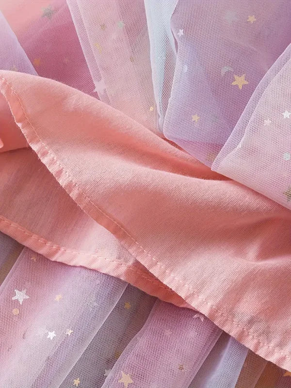 Vestido Infantil Feminino Tule Colorido para Ocasiões Especiais