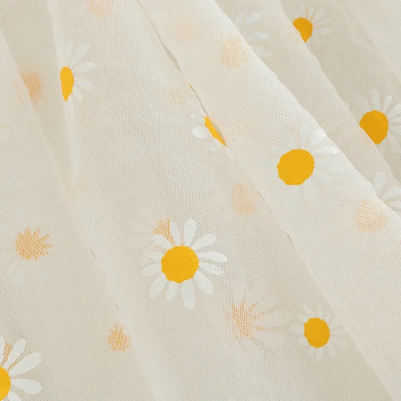 Vestido Infantil Feminino Tule Daisy Amarelo Lenogue