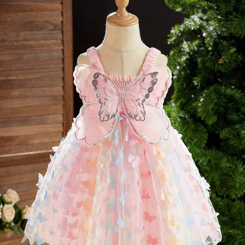 Vestido Infantil Feminino Tutu Fada Lenogue Colorido / 6-12 Meses