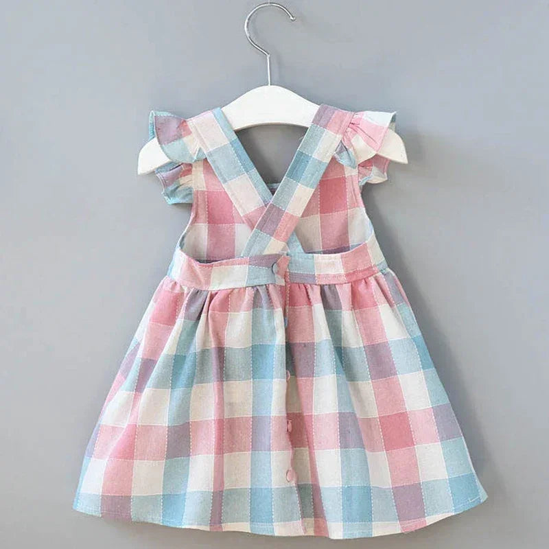 Vestido Infantil Feminino Xadrez Margarete Lenogue para Meninas Elegantes Xadrez / 1-2