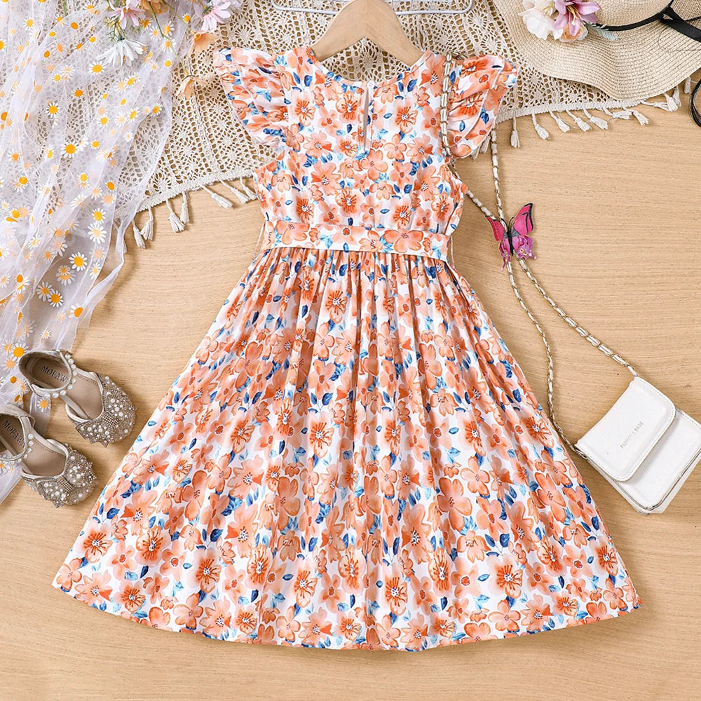Vestido Infantil Floral Feminino Casual Verão Petit Lenogue