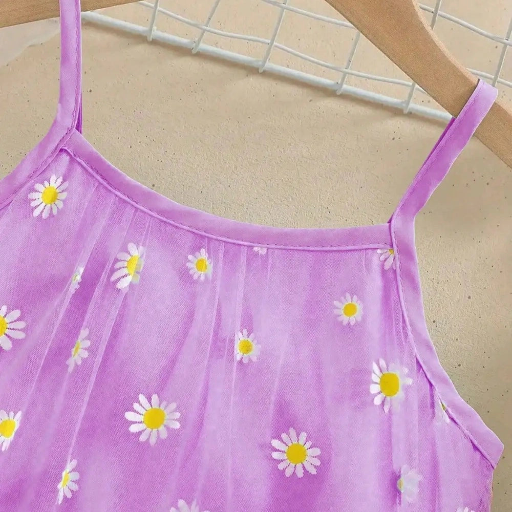 Vestido Infantil Floral Sem Alças Estilo Casual Lenogue