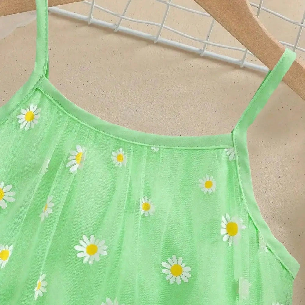 Vestido Infantil Floral Sem Alças Estilo Casual Lenogue