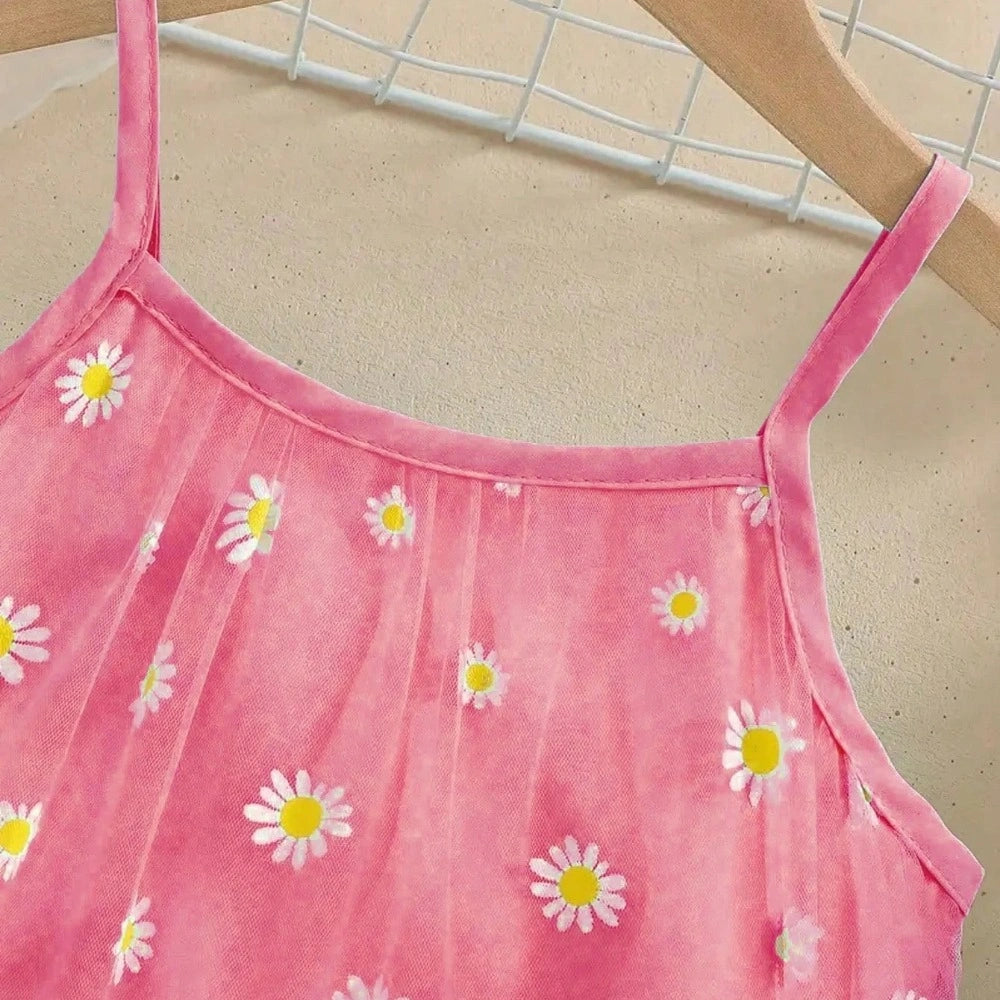 Vestido Infantil Floral Sem Alças Estilo Casual Lenogue