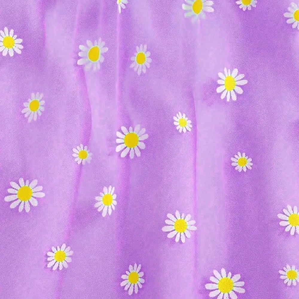 Vestido Infantil Floral Sem Alças Estilo Casual Lenogue