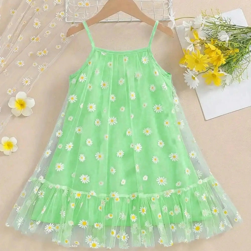 Vestido Infantil Floral Sem Alças Estilo Casual Lenogue