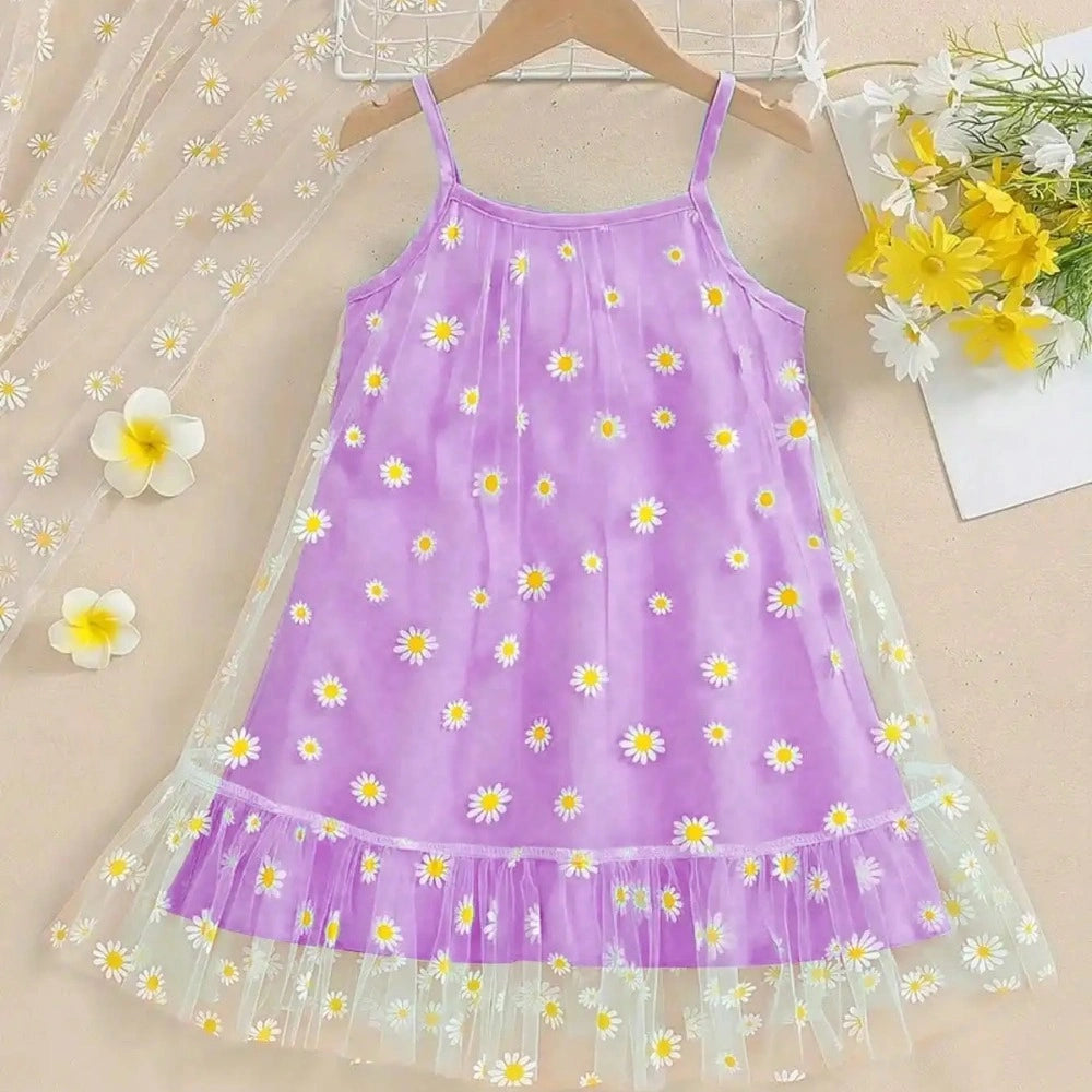 Vestido Infantil Floral Sem Alças Estilo Casual Lenogue
