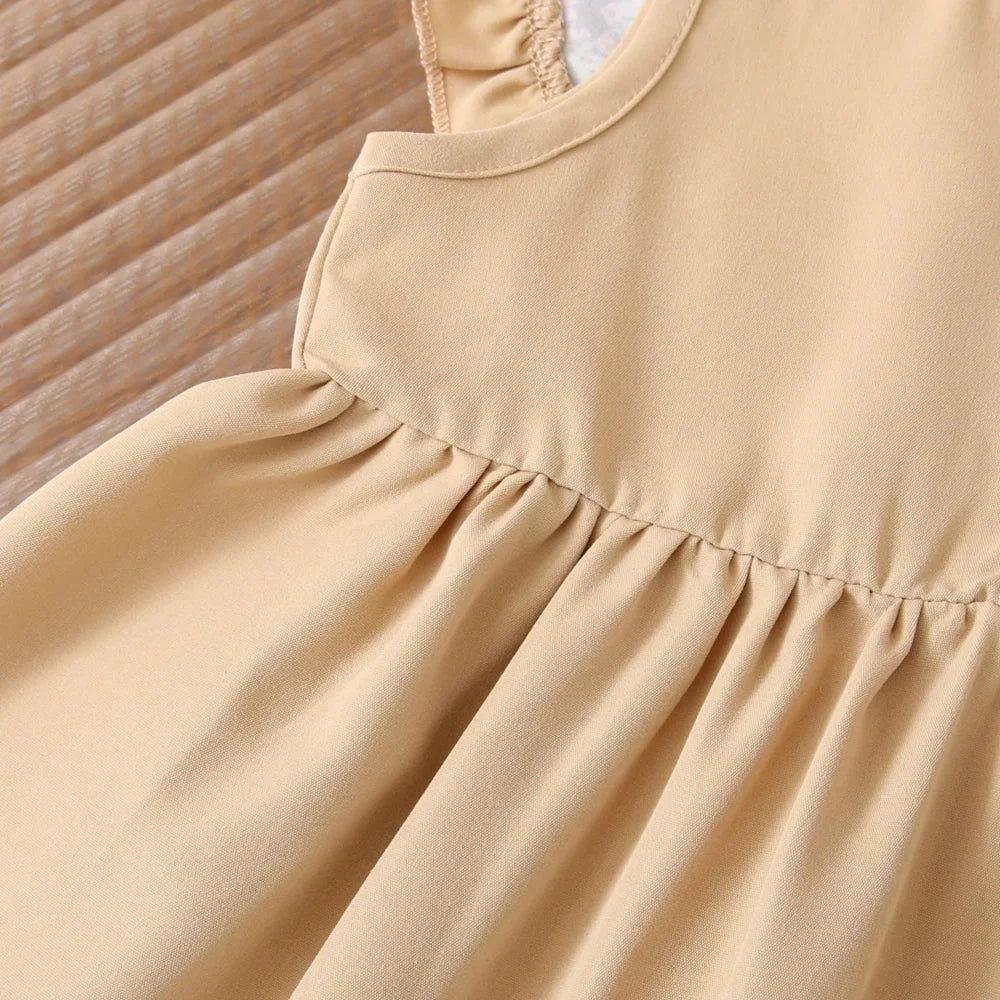 Vestido Infantil Princesa Gola Marinheiro Floral Lenogue