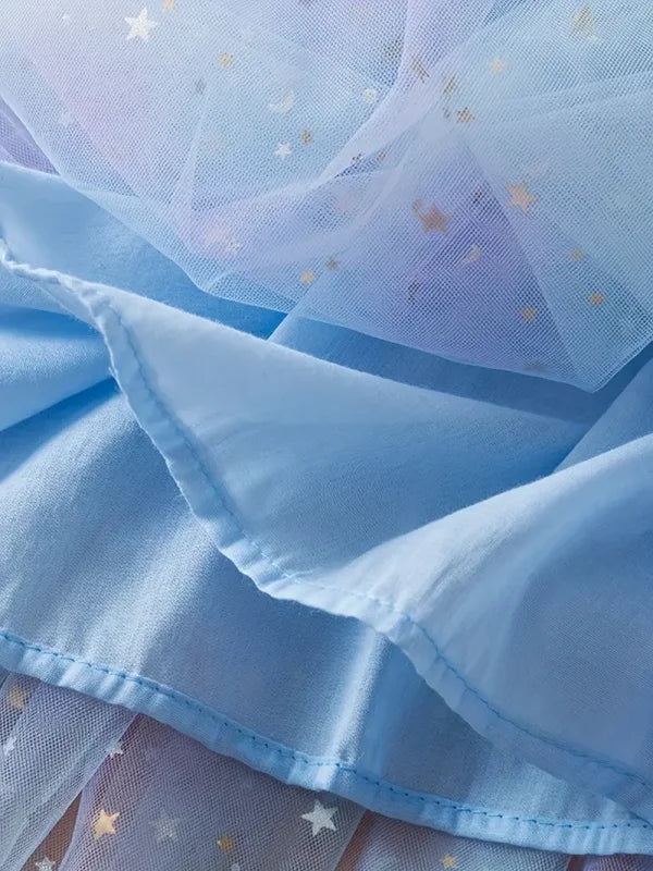 Vestido Infantil Feminino Tule Unicórnio Rosa Lenogue