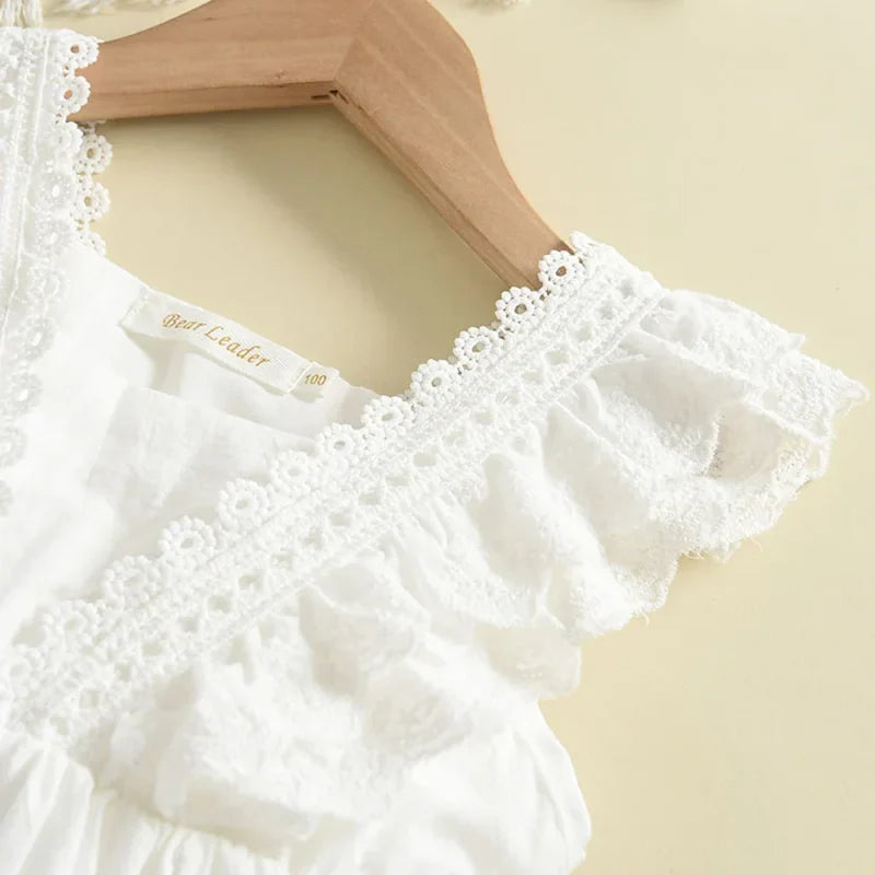 Vestido Luxuoso Sophie Plissado com Renda para Menina