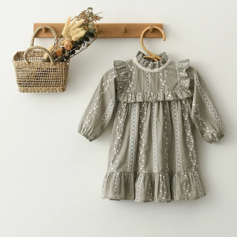 Vestido Infantil Feminino Clarice Rosa Lenogue Verde / 3-6 Meses (66cm)