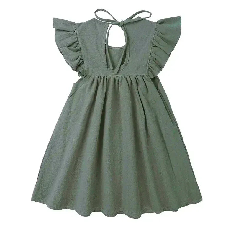 Vestido Refinado Madeleine Lenogue para Meninas Verão Azul