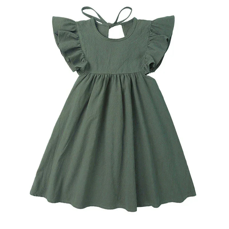 Vestido Refinado Madeleine Lenogue para Meninas Verão Azul Verde / 9-12 Meses (80cm)